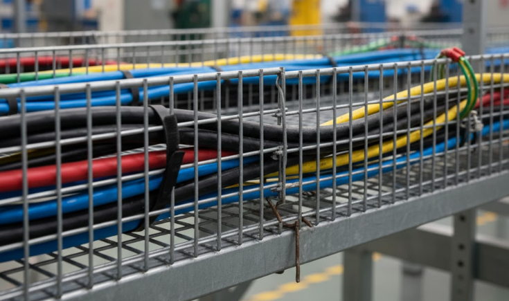 Basket Wire Mesh Cable Tray Installation