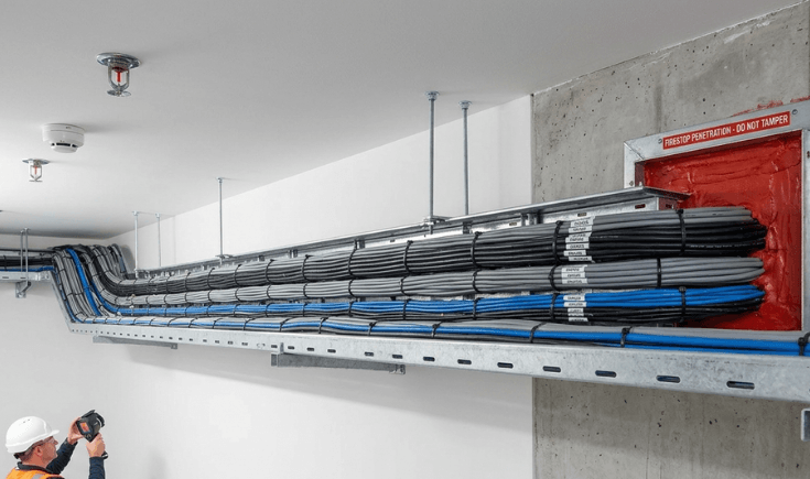 Cable tray fire safety solutions for commercial buildings