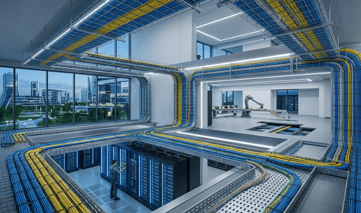 Cable management in IT parks using cable tray systems