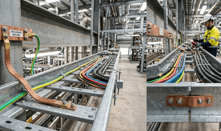 Earthing and bonding in cable tray systems