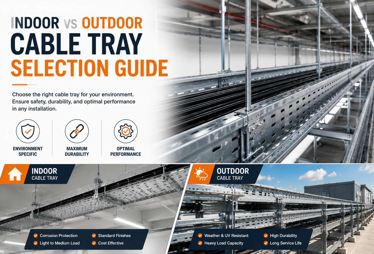 Indoor vs Outdoor Cable Trays Selection