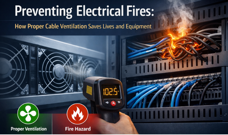 Fire safety electrical systems and cable tray ventilation