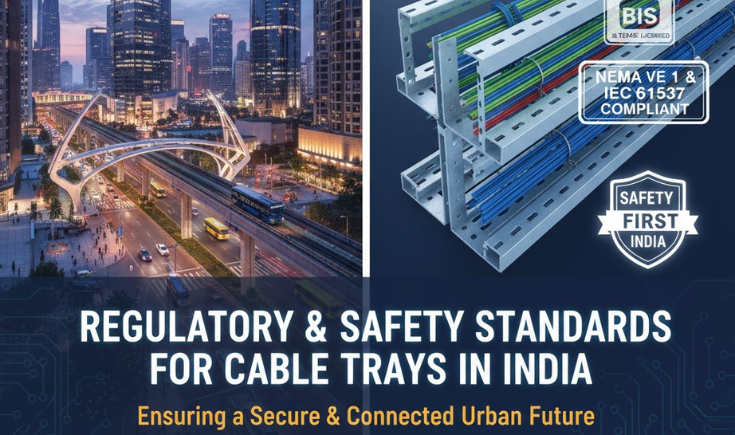 Diagram showing cable trays and safety labels